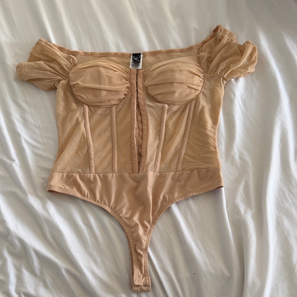 Windsor Beige Ruched Bodysuit